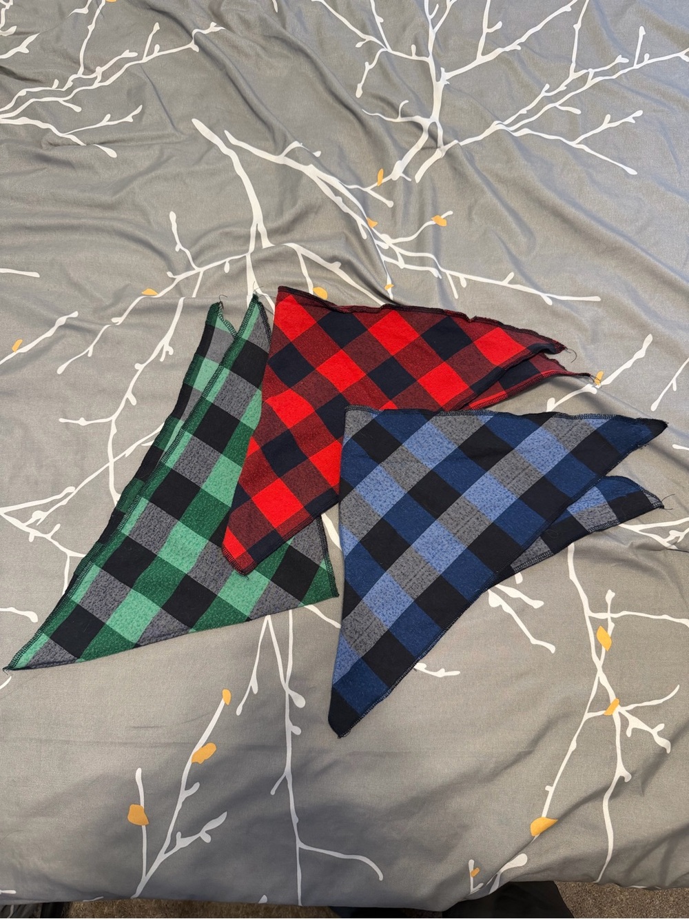 Classic Buffalo Plaid Cotton Bandanas - Red, Blue, Green